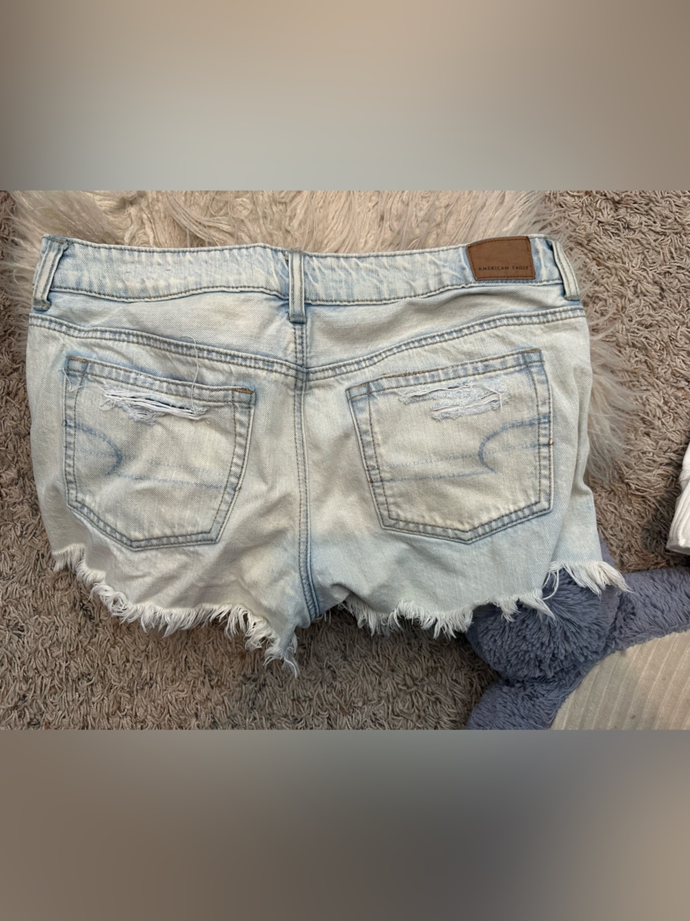 American Eagle Outfitters Light Blue Distressed Denim Cutoff Shorts